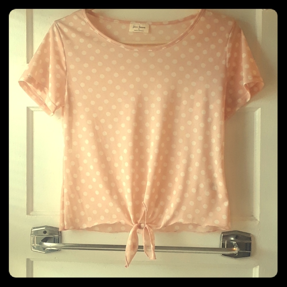 Sheer , Tee Shirt , Light Skin Color, Poka  dotted